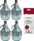 lilawelt24 4 x 3L Flasche mit Schraubverschluß + Schwefelpulver GLASBALLON Weinballon GÄRBALLON GLASFLASCHE Flasche Gallone Leere Glasflasche zum Befüllen