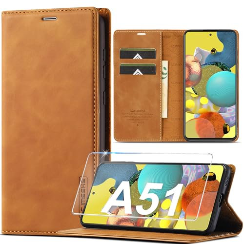 Ailicici für Samsung Galaxy A51 Hülle Leder [Mit Schutzfolie] Handyhülle für Samsung A51 Hülle Klappbar Leder Flip Wallet Stoßfeste Case Schutzhülle Holster Klapphülle für Samsung Galaxy A51 4G Hülle