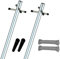 BLADO Washing Line Post Pole - Clothes Post With Socket And 60m Rope Heavy Duty Galvanised 2 Part Standard Outdoor Garden Pole (Silver, 2x)
