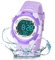 Juboos Montre Enfant avec Bracelet Imprimé et 7 Lumières Colorées,Montre Digitale Étanche pour Enfants avec Oreilles de Chat pour Garçons et Filles de 5 à 15 Ans
