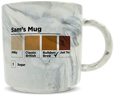 Hippowarehouse Personalised Your Name, Tea Colour, How Many sugars? - Guide Matching Chart Printed Mug Various Colour Options Ceramic Cup Kitchenware 11oz