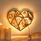 Smile lab Personalisierte Herz Fotolampe mit 7 Bilder Led USB aus Holz Acryl Nachtlicht mit geometrischen Formenaus Dekoration Geschenk für Familie Freunde Muttertag Vatertag