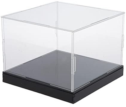 Baoblaze Acryl Schaukasten mit Schwarzer Basis für Miniaturfiguren Sammlerstücke Vitrine, 20 cm x 20 cm x 15 cm