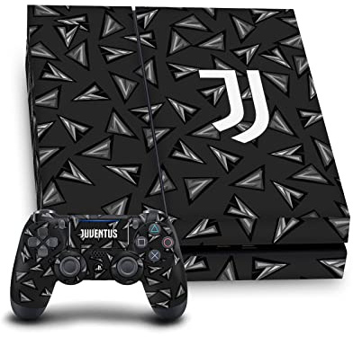 Head Case Designs Offizielle Juventus Football Club Geometrisches Muster Kunst Vinyl Haut Gaming Aufkleber Abziehbild kompatibel mit Sony PlayStation 4 PS4 Console and DualShock 4 Controller Bundle