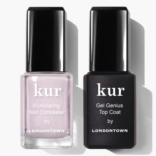 LONDONTOWN kur Pink Conceal & Go Duo Set, Includes Pink Nail Illuminating Concealer & Gel Genius Top Coat, 2 Piece Set, 0.4 Fl Oz