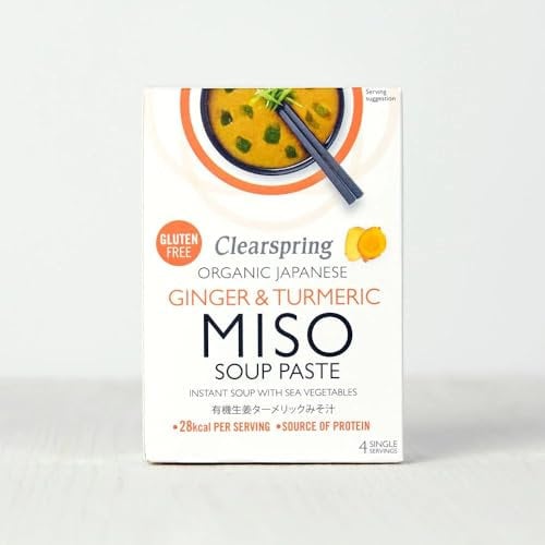 Clearspring Organic Instant Miso Soup Paste - Ginger & Turmeric (8 Pack)