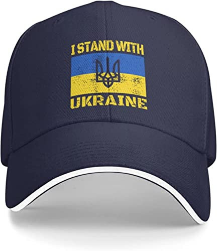 LOUJIN Ukraine Hut Support Ukraine Baseball Cap I Stand with Ukraine Trucker Hat Black Ukrainian Dad Hat, Fotofarbe, One size