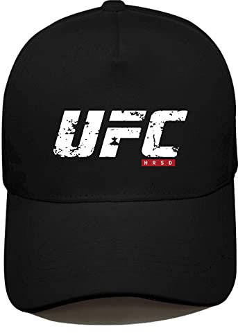 RIPPED Herren Schirmmütze, U.F.C Drucken Sonnenmütze, Sport Größenverstellbar Baseball Cap für Damen und Herren-Black||54-60cm