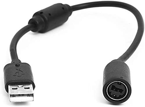 Black Wired Controller Breakaway to PC USB Port Adapter Converter, compatible with Xbox 360