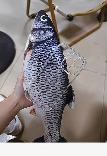 MintBear 3D Fischform Horror Handyhülle Kompatibel mit iPhone 13, Halloween Spoof Lustig Dumm Hässlich Gruselig Gruselig Crystal Clear TPU Schutzhülle Simulation Baumwolle Gefälschte Fische iPhone