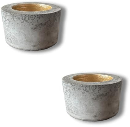 Betonics Teelichthalter Giro 2er-Set dunkelgrau aus Beton | Handgemachte Beton Teelichthalter, Kerzenhalter | | Handmade mit <3 in Germany