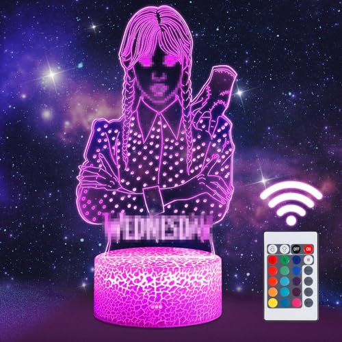 Nachtlicht, 3D LED Illusion Lampe Kinder Touch mit Intelligente Fernbedienung Led Tischlampe,16 Farben Farbwechsel Stichlicht für Jungen Kinderzimmer Weihnachten Dekoration Geburtstag Geschenk