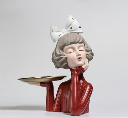 XINGYUANHE Mädchen Skulptur Harz Figuren Büste Frau Statuen Weinschrank Dekorationen Figuren