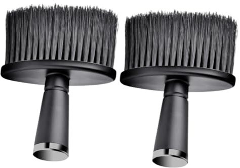 minkissy 2pcs Hair Cutting Brush Detangler Neck Duster Salon Tool Hairdressing Brush Barber Accessory