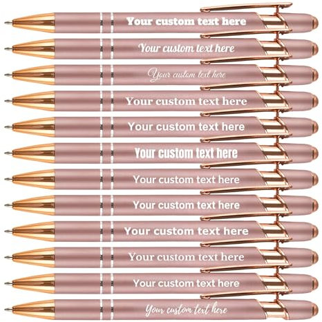 mumrap Up to 480 Retractable Ballpoint Pens Set with Stylus tip Black Ink – Ideal office gift for work colleagues, cute stationary for Women Men(Rose Gold)