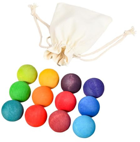 EHJRE 12 Stück Montessori Regenbogenbälle Farbsortierspielzeug Lernmaterial für Jungen