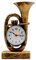 LEDSone Vintage Trompetenwecker, kreative Tischuhr, batteriebetrieben, für Zuhause, Schlafzimmer, Schreibtischuhr, Dekorationsuhr (gebürstetes Messing)