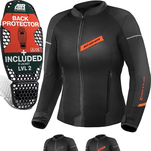SHIMA X-Mesh Motorrad Jacke mit Protektoren Damen und Herren AirForce Rückenprotektor Motorradjacke Sommer Wasserdicht