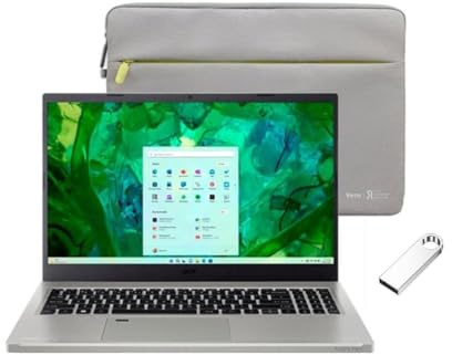 Acer Aspire Vero 15.6 Full HD Laptop | Intel Core i5-1335U | Intel Iris Xe Graphics | Backlit | Fingerprint Reader| 8GB RAM DDR5 | 2TB SSD | Windows 11 Home | Bundle with 64GB USB Flash Drive, Grey