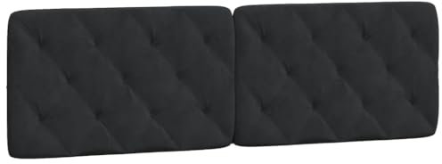 vidaXL Cuscino Testiera Nero 160 cm in Velluto