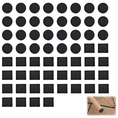 60 Piezas Almohadillas para Muebles, Almohadillas Antideslizantes de Goma, Adhesivos y Resistentes, Mesas, Sofás y Más Muebles, Color Negro