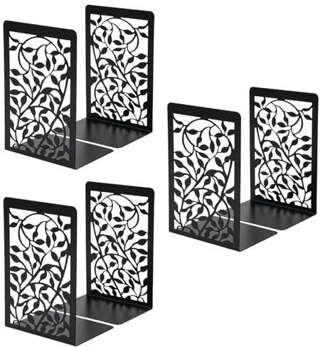 Wintfarm Lot de 6 serre-livres en métal - 17 x 12 x 9 cm - Pour bureau, école, maison, bibliothèque - Arbre tengman