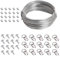 10 M/33Feet Picture Hanging Wire Kit Hanging Picture Hooks and Wire Set with 15D Ring Hangers 15 Screws 20 Crimping Loop Sleeve for Hanging Gallery Pictures Photo Frames Wall Decorations
