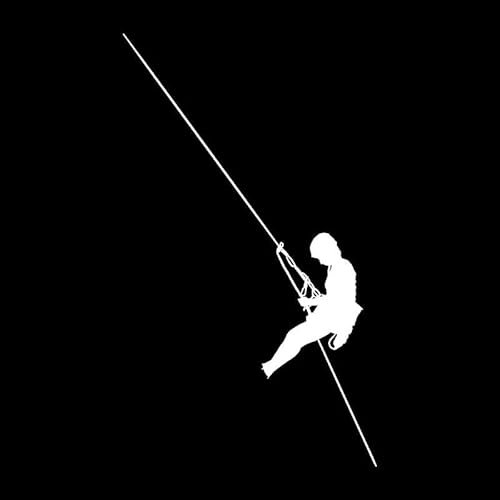 JIFENLI Autoaufkleber 10,9 CM * 19 CM Gefährliche Männer Klettern Seile Mode Dekor Auto Aufkleber Vinyl Auto Styling Aufkleber Schwarz/Silber