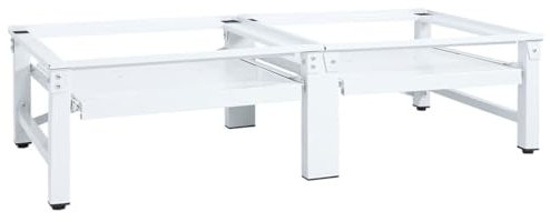Tidyard Socle de Lave-Linge et sèche-Linge et étagère coulissante Blanc, Socle Linge Base Réhausseur de Machines, Support Machine à Laver pour Électroménager, Réfrigérateur, Frigo