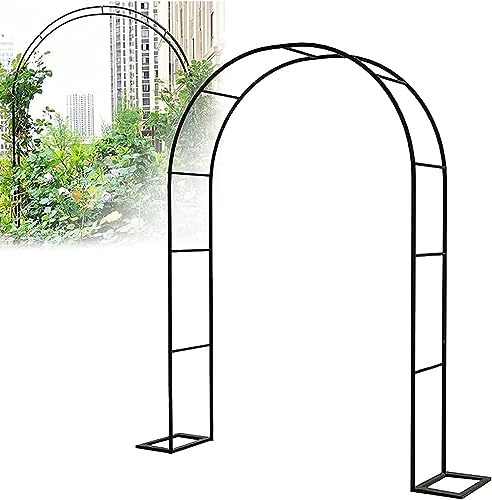 Arco de rosas de metal para jardín, enrejado de arco de jardín, para plantas trepadoras, pérgola de cenador de hierro forjado, resistente a la intemperie, arco de zarcillo (color: negro, tamaño: 120