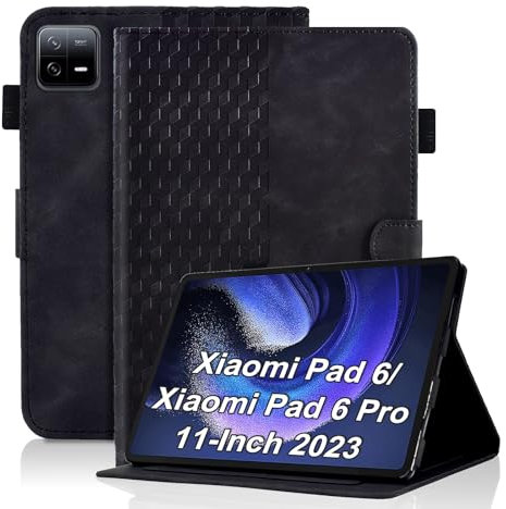 Vkooer Étui portefeuille pour Xiaomi Mi Pad 6/Mi Pad 6 Pro (11, modèle 2023) en cuir synthétique de qualité supérieure avec support de visualisation multi-angle et emplacements pour cartes Smart