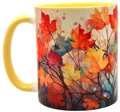 Shopi Zone Autumn Ceramic Mug, Autumn Leaves Tree, Flower Lover Mug, Creative Mug, Unique Mugs for Unforgettable Moments