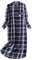 EMUKFD Camicie da notte da donna in flanella, a quadri, pigiama, a maniche lunghe, con bottoni, cardigan a tunica, Viola, XL