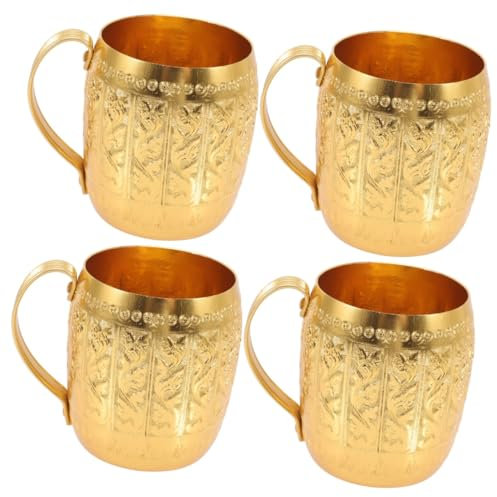 Cabilock 4 Tazze Eleganti in Metallo Per Bere Tazze Da Caffè Da Tè Creative Per Bere Per La Colazione