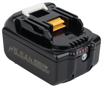 18V 5500mAh Akku Kompatibel mit BL1850 BL1860B BL1855 BL1840 BL1830 BL1835 BL1820B BL1815 mit LED Indikator