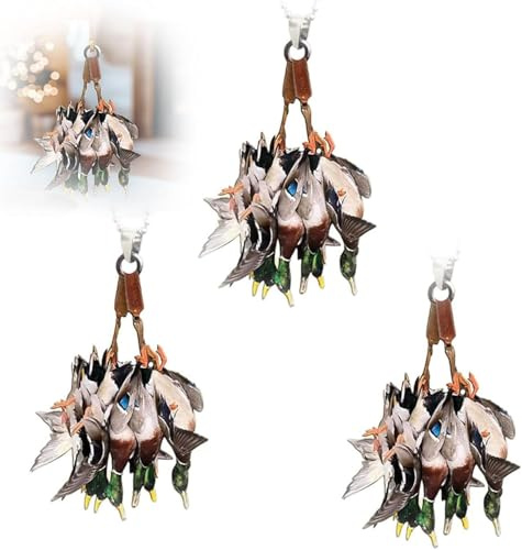 Weihnachtsschmuck, Entenjagd Hängeornament, Entenjagd 2D Weihnachtsschmuck aus flachem Acryl, Wasservögel Jagd Weihnachten Deko, Stockenten Autospiegel Zubehör Dekor Geschenk (3PC)