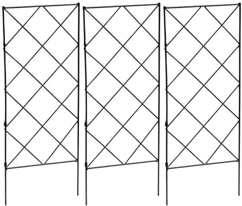 Jorzer Klettergerüst für Pflanzen 3 Stück Rankhilfe für Garten Blumen Pflanzen Rankhilfe aus Metall und Eisen faltbares schwarzes Klettergerüst für Pflanzen