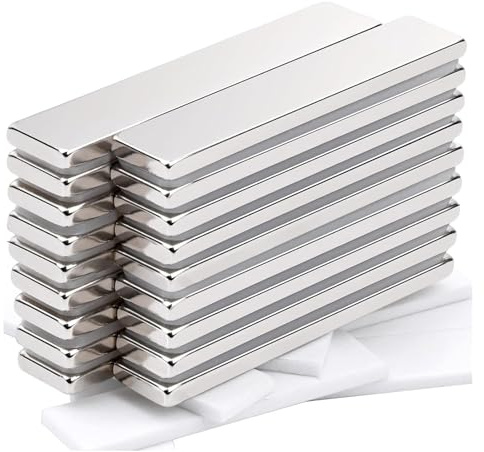 Neodym Magnete, 16 Stück Magnete Stark, 40x10x5 mm Rechteckig Magnete, Kühlschrankmagnete, für Magnettafel, Küchenschrank, Magnetboard