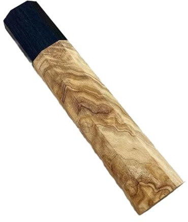 perfk Japanischer Messergriff Küchenschneider Griff Bastelbedarf Holz Komfortables Zubehör Achteckiger Griff DIY Ersatz, Type B