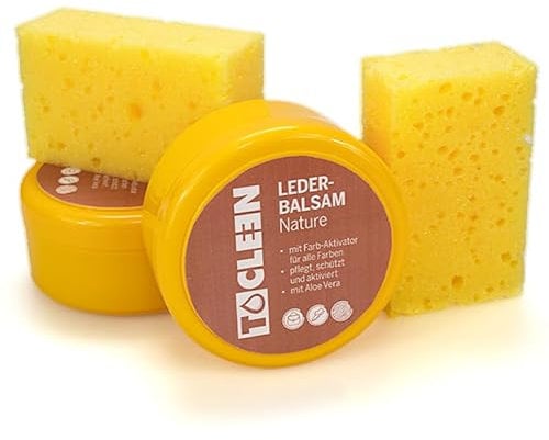 Tocleen® Lederpflege (2X 250ml) Lederfett für Lederschuhe, Lederjacken, Reitutensilien, Autoledersitze, Polstermöbel aus Leder - Lederbalsam reinigt, pflegt & imprägniert