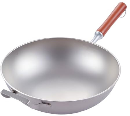 AIZYR Padella in Titanio Padella Antiaderente Chef's Pan, Pentola Calore Veloce E Uniforme Padella da Cucina Pentole Resistenti,34cm