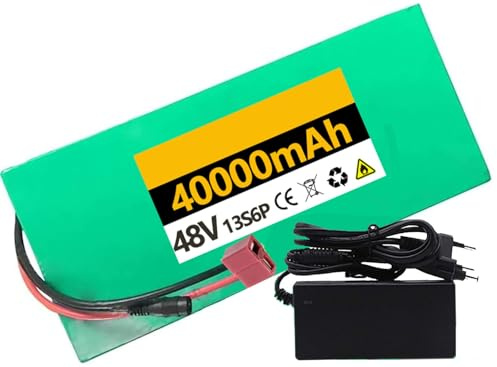 Batteria Al Litio Ebike 36V 48V 20Ah 30Ah 40Ah,Bicicletta Elettrica 36V 48V Impermeabile PVC Con Caricabatterie Per Motore 200W ~ 1000W [Classe Di Efficienza Energetica A] T,48V 40AH