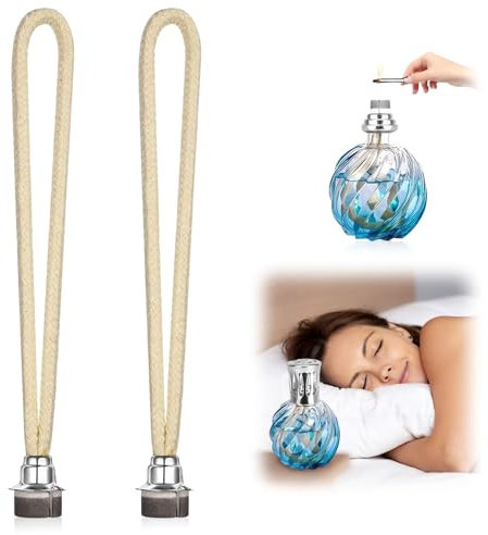 Qaestuan 2 Stück Docht für Lampe Berger, 14cm Duft Öllampe Ersatzdocht, Katalytische Lampen Ersatzbrenner Zubehör, für Raumluft Verbessern Aromatherapie (Silber)