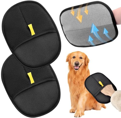 Ambolio Haarbürstenhandschuhe für Hunde & Katzen, 2 Stück Pet Hair Remover Glove,Fell Magnet Handschuh, Wiederverwendbare Handschuhe zur Tierhaarentfernung, zum Waschen, Hair Removal, Fellpflege