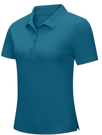 33,000ft Damen Poloshirt UPF 50+ Golf Shirt Atmungsaktives Polohemd | Schnelltrocknend, Leicht, 4-Wege-Stretch, Weich, mit Sonnenbrillenring, für Golfen Casual Tennis, Arbeit