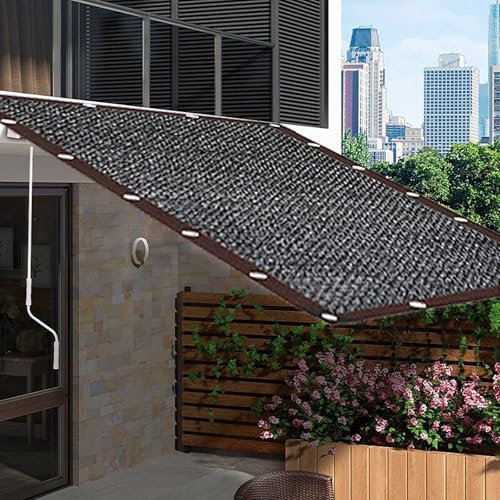 Telo Ombreggiante Nero,Rete ombreggiante per pergola,90% Rete Telo Ombra con occhielli,Rete Ombreggiante da Giardino Occhiellato 2x1m,2.5x17m,3x10m,4x5m,8x11m(5x5m)