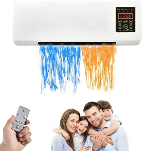 Uclac Climatiseur professionnel, portable et Split Max AC, support mural/bureau silencieux, refroidissement et chauffage, aucune installation, télécommande pour la maison