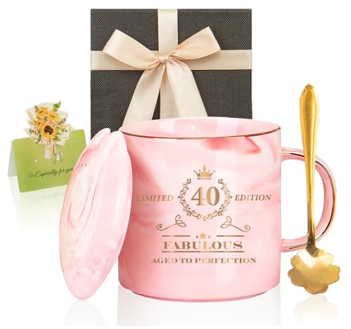 Geschenke zum 40. Geburtstag Tasse für Frauen | Geburtstagsgeschenk für frauen mama Tante, Beste Freundin 40,400 ml Keramik Tasse