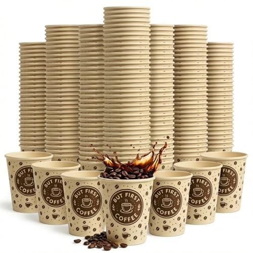 ECOVELO' 500 pezzi Bicchierini caffè in carta 70ml/3oz | Usa e Getta Resistenti Riciclabili monouso piccoli asporto bevande caffè Espresso, Macchiato ideale per Tèper Bar, Uffici, Catering, Eventi