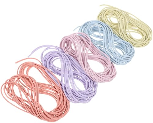Gogogmee 5 Stück Teiliges Elastisches Schmuckband Farben Dehnbarer Faden für Armbänder Haarbänder DIY Schmuckherstellung Halsketten und Perlen Handgefertigte Accessoires